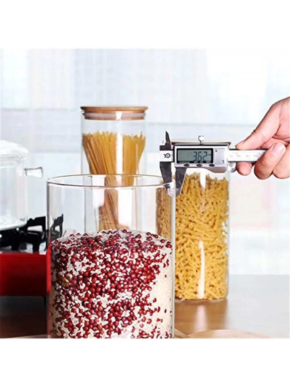 Large Glass Food Storage Container, 100 FL OZ (3000ml) Glass Food Canister